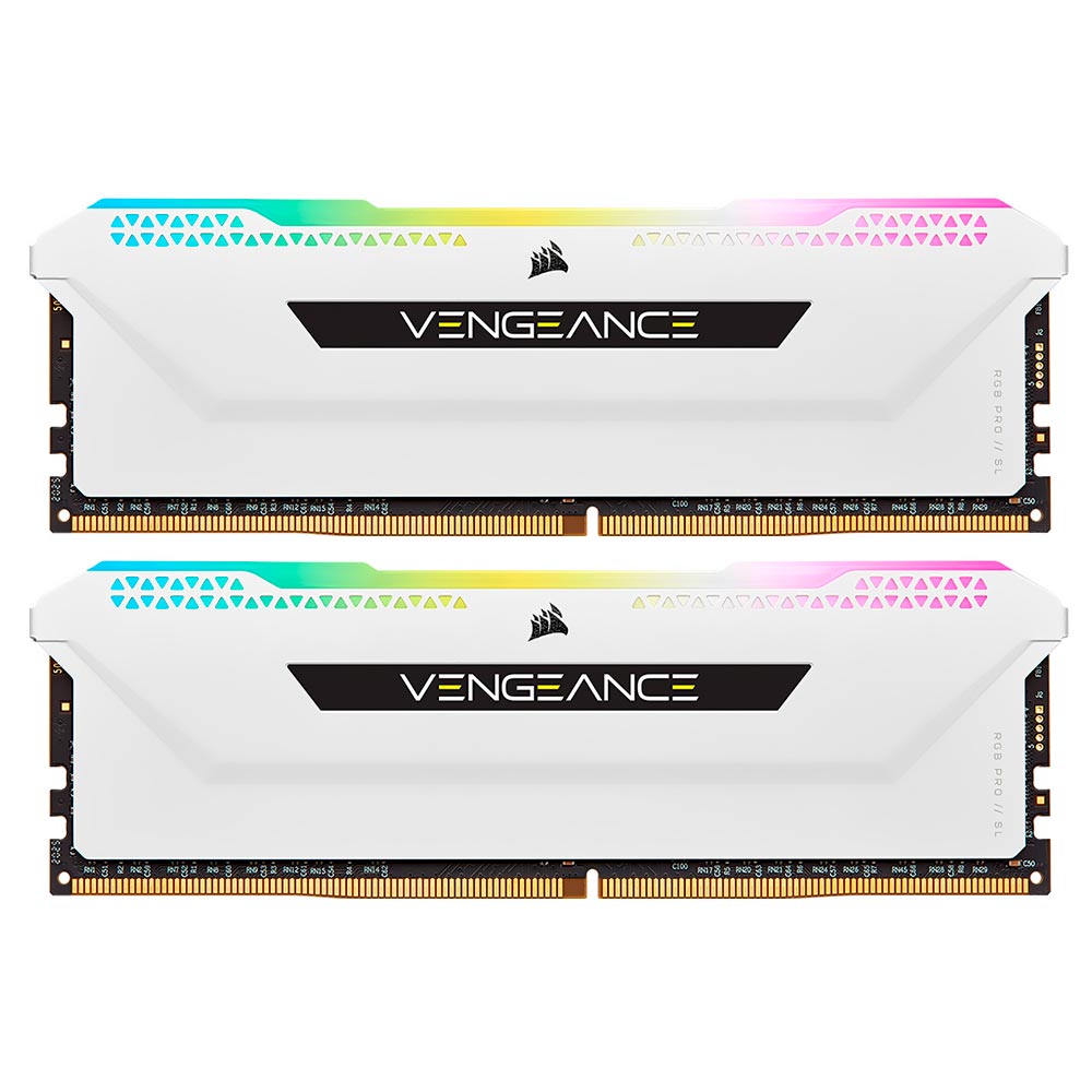 Memória RAM Corsair Vengeance RGB Pro SL DDR4 32GB (2x16GB) 3200MHz - Branco (CMH32GX4M2E3200C16W)