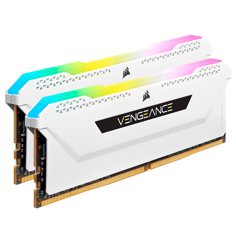 Memória RAM Corsair Vengeance RGB Pro SL DDR4 32GB (2x16GB) 3200MHz - Branco (CMH32GX4M2E3200C16W)