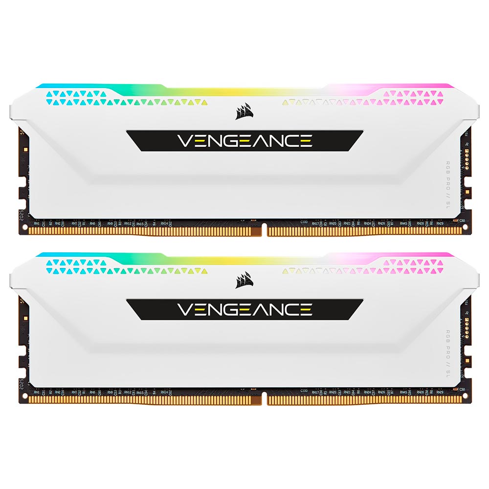 Memória RAM Corsair Vengeance RGB Pro SL DDR4 32GB (2x16GB) 3600MHz - Branco (CMH32GX4M2D3600C18W)