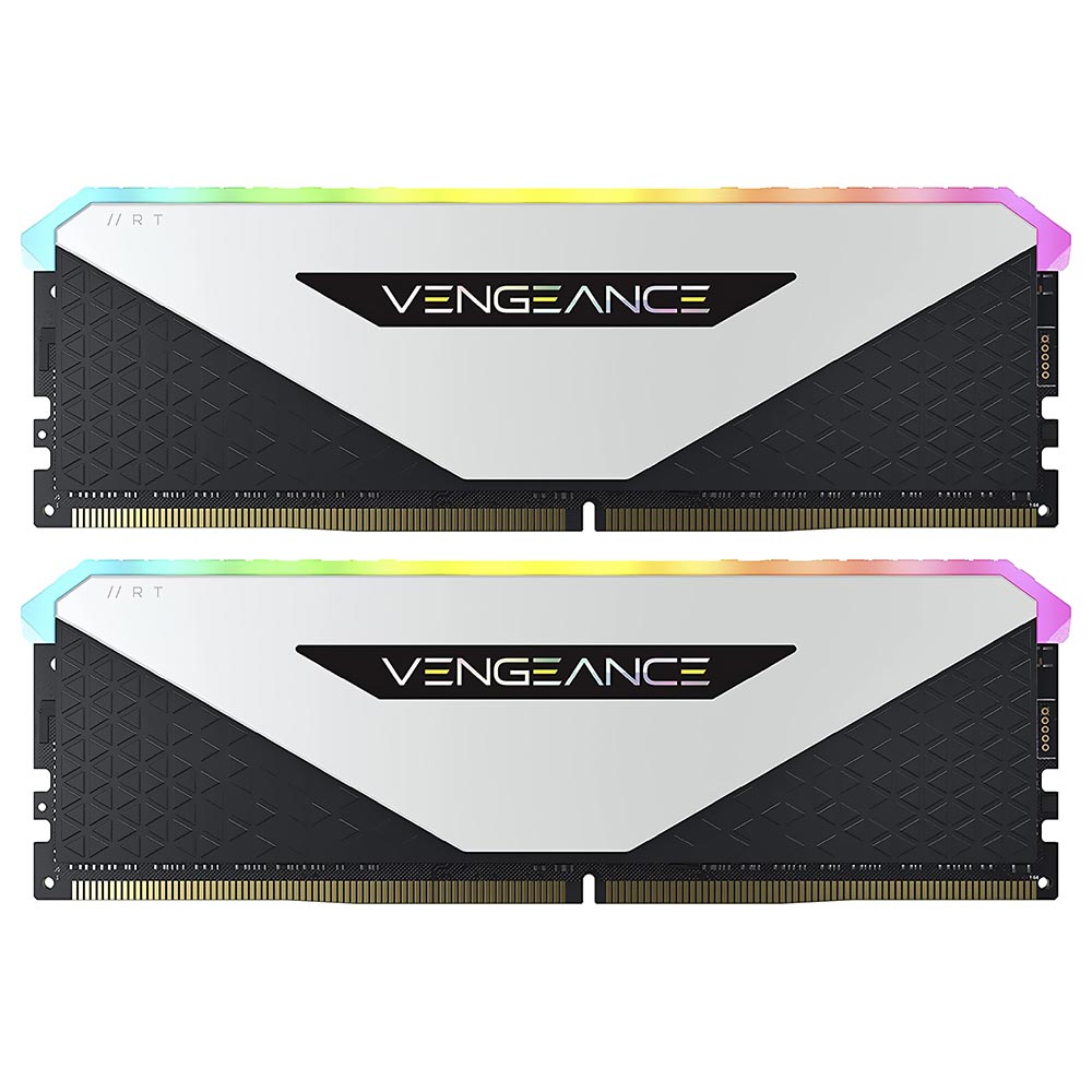 Memória RAM Corsair Vengeance RGB RT DDR4 16GB (2x8GB) 3600MHz - Branco / Preto (CMN16GX4M2Z3600C18W)
