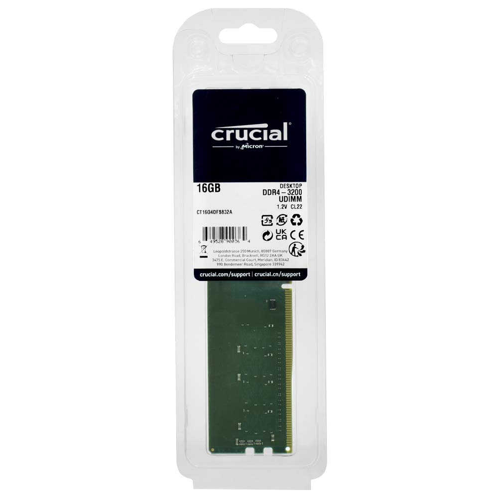Memória RAM Crucial DDR4 16GB 3200MHz - CT16G4DFS832A