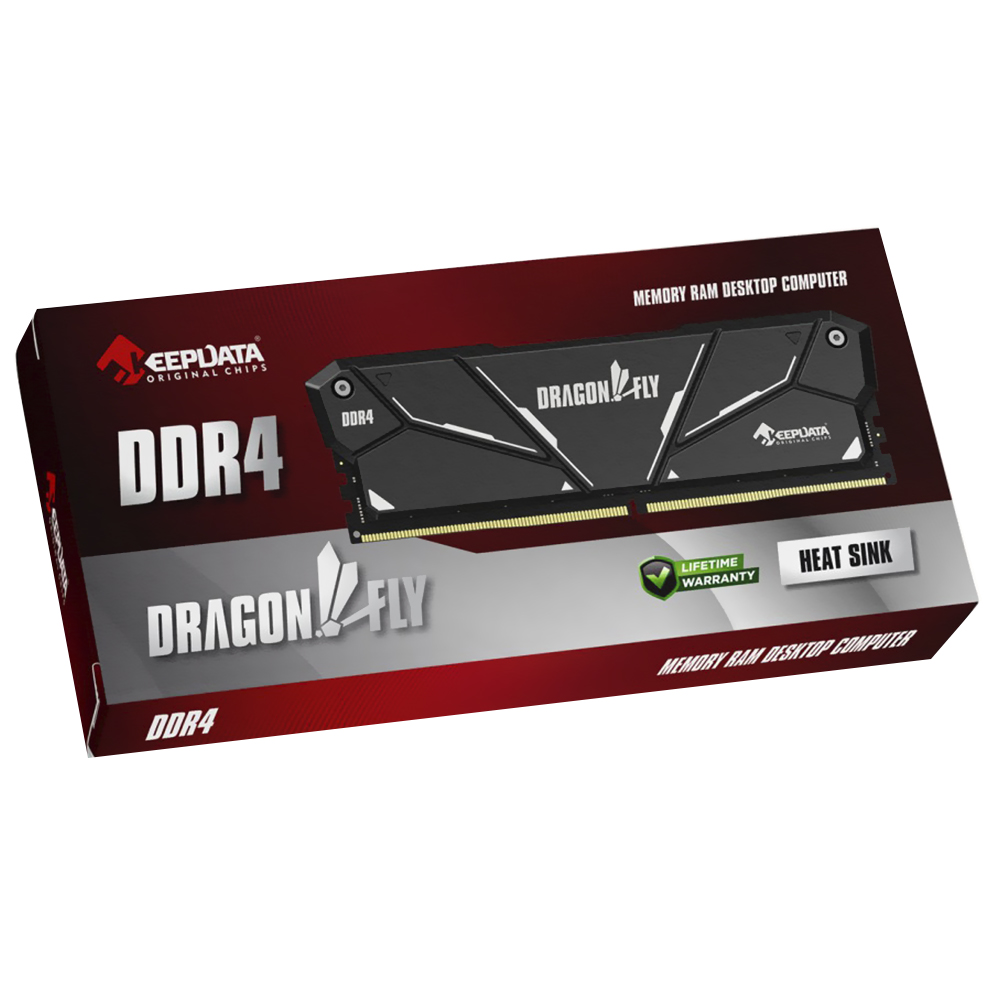 Memória RAM Keepdata Dragonfly DDR4 16GB 3600MHz - Preto (KDH36C18B/16G)