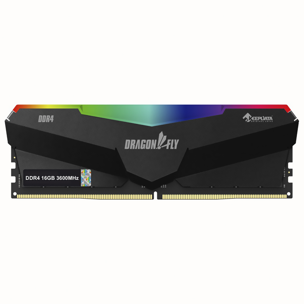 Memória RAM Keepdata Dragonfly DDR4 16GB 3600MHz RGB - Preto (KDHRGB36C18B/16G)