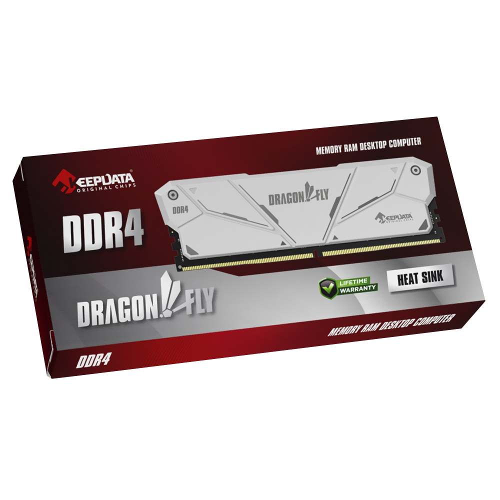 Memória RAM Keepdata Dragonfly DDR4 8GB 3600MHz - Branco