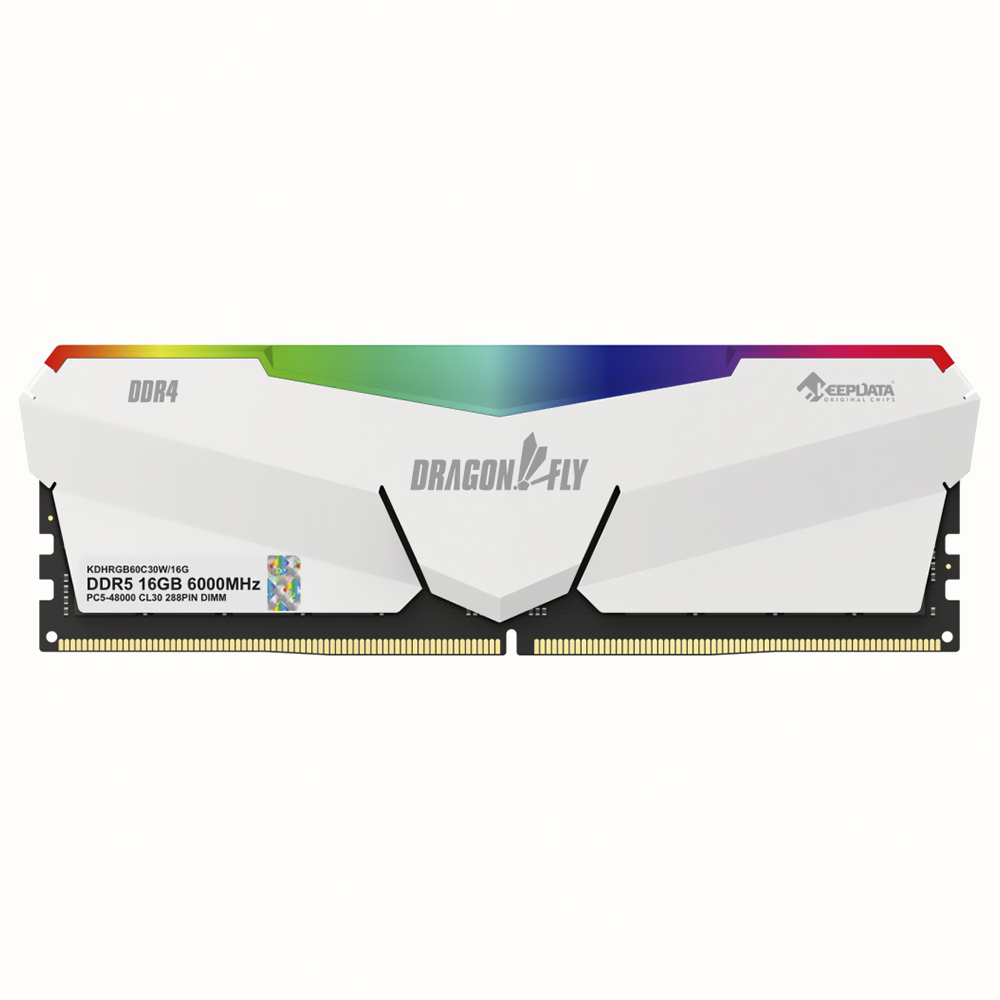 Memória RAM Keepdata Dragonfly DDR5 16GB 6000MHz RGB - Branco (KDHRGB60C38W/16G)