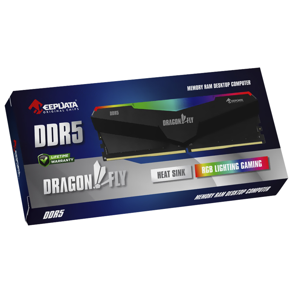 Memória RAM Keepdata Dragonfly DDR5 16GB 6000MHz RGB - Preto (KDHRGB60C38B/16G)