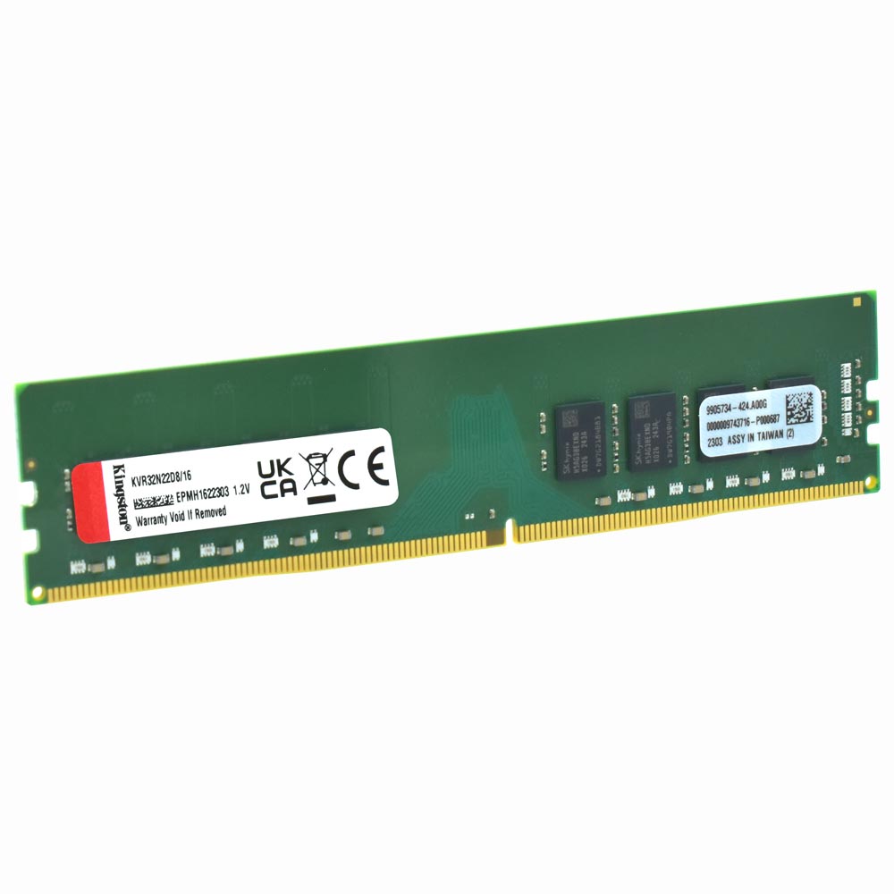 Memória RAM Kingston DDR4 16GB 3200MHz - KVR32N22D8/16WP