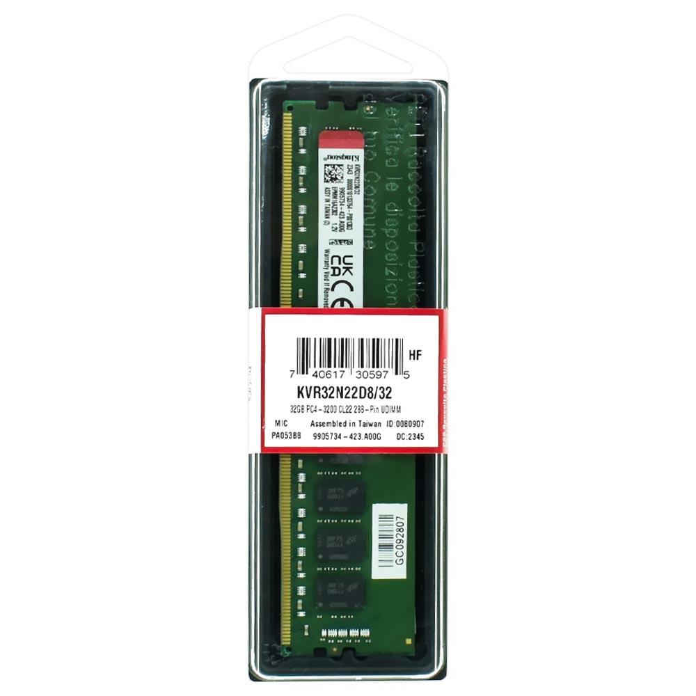 Memória RAM Kingston DDR4 32GB 3200MHz - KVR32N22D8/32