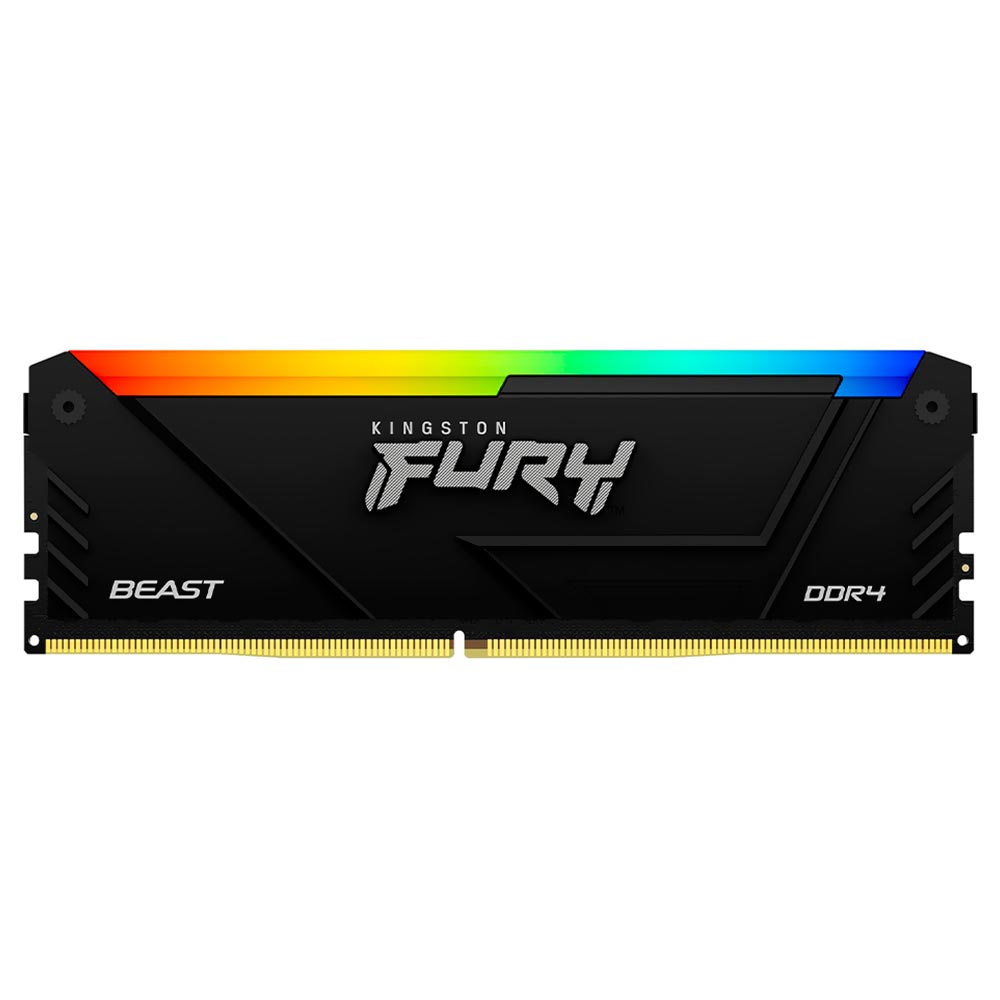 Memória RAM Kingston Fury Beast DDR4 16GB 2666MHz RGB - Preto (KF426C16BB2A/16)