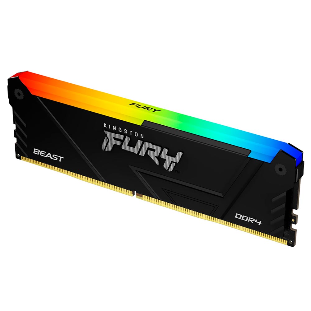 Memória RAM Kingston Fury Beast DDR4 16GB 2666MHz RGB - Preto (KF426C16BB2A/16)