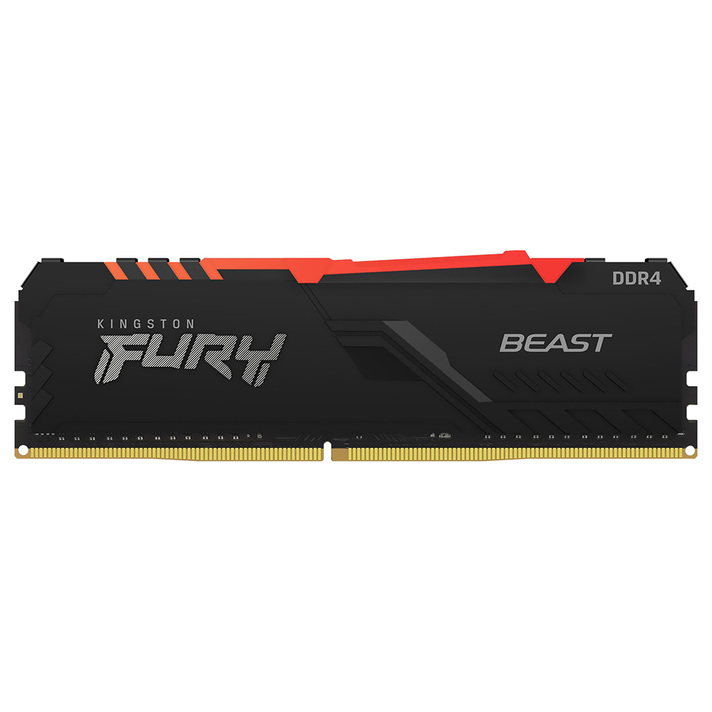 Memória RAM Kingston Fury Beast DDR4 16GB 3200MHz RGB - Preto (KF432C16BB1A/16)