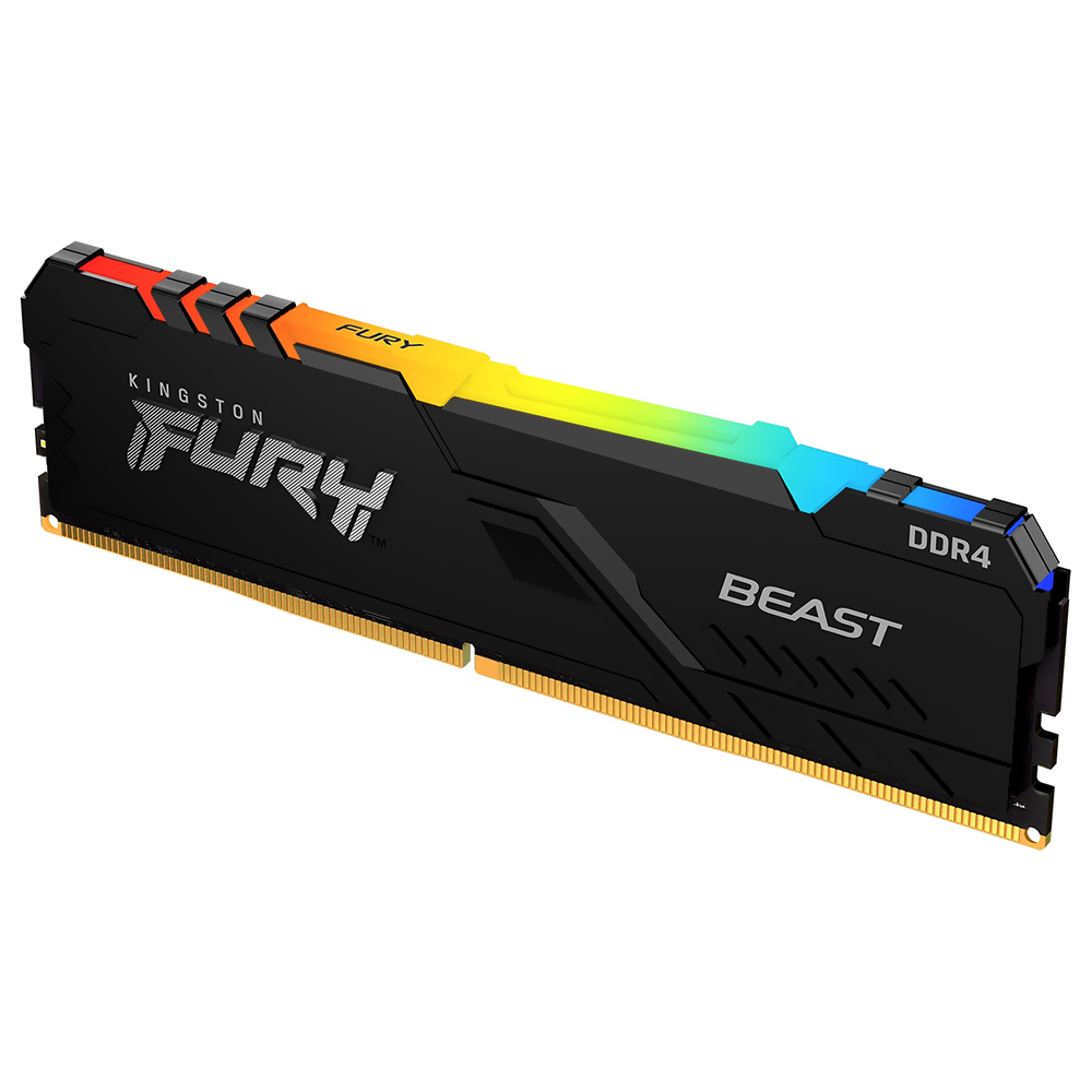 Memória RAM Kingston Fury Beast DDR4 16GB 3200MHz RGB - Preto (KF432C16BBA/16)