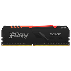 Memória RAM Kingston Fury Beast DDR4 8GB 3200MHz RGB - Preto (KF432C16BBA/8) 