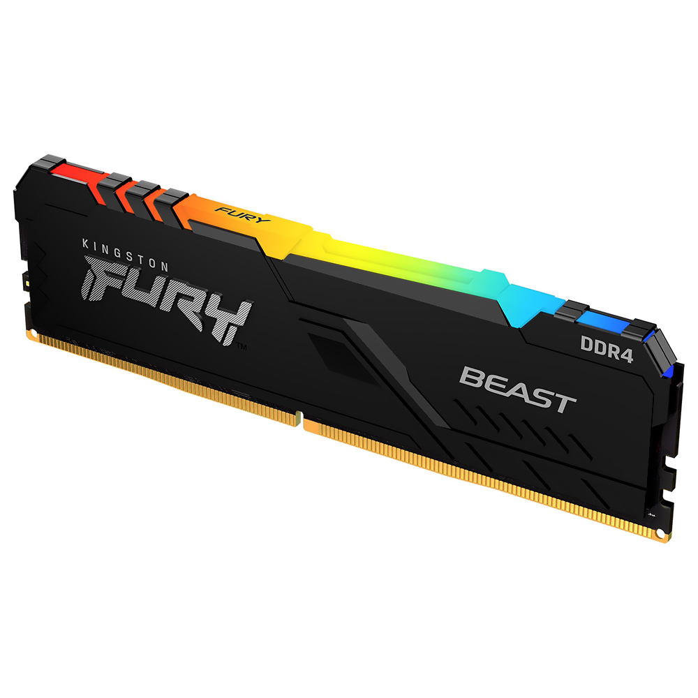 Memória RAM Kingston Fury Beast DDR4 8GB 3200MHz RGB - Preto (KF432C16BBA/8) 