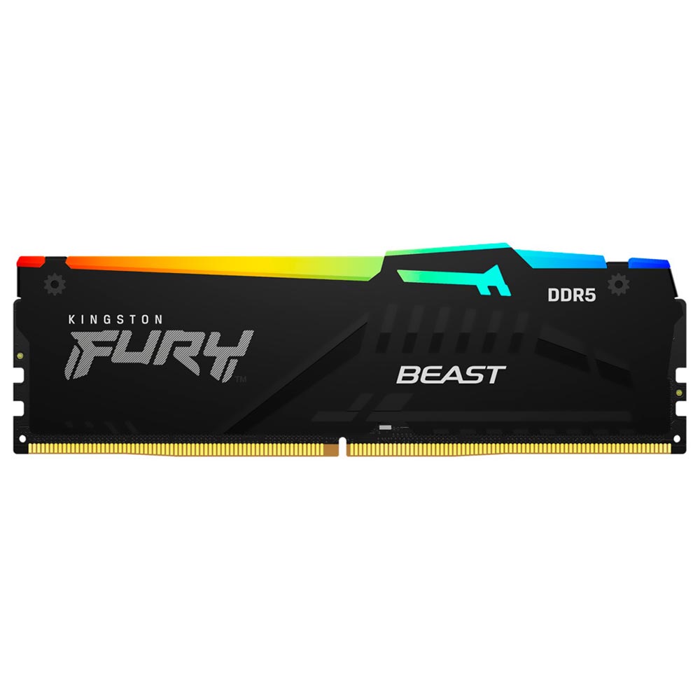 Memória RAM Kingston Fury Beast DDR5 16GB 4800MHz RGB - Preto (KF548C38BBA-16)