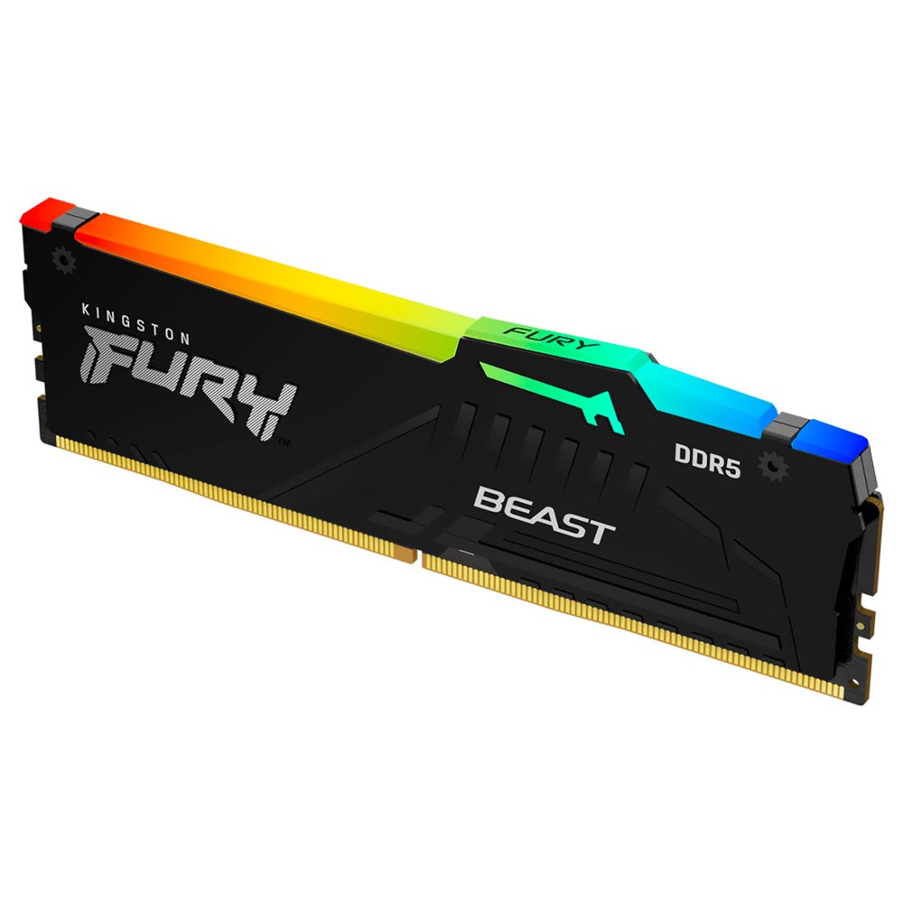 Memória RAM Kingston Fury Beast DDR5 16GB 4800MHz RGB - Preto (KF548C38BBA-16)