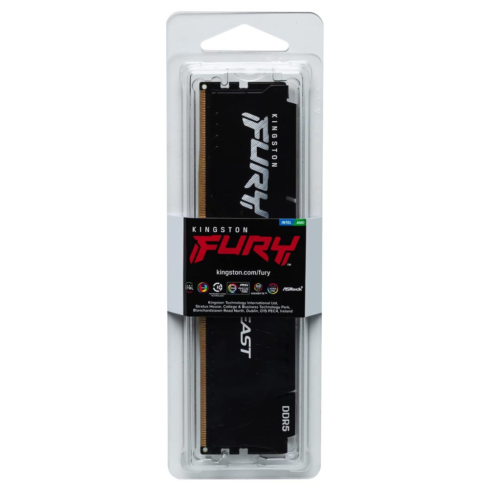 Memória RAM Kingston Fury Beast DDR5 16GB 5200MHz - Preto (KF552C36BBE-16)