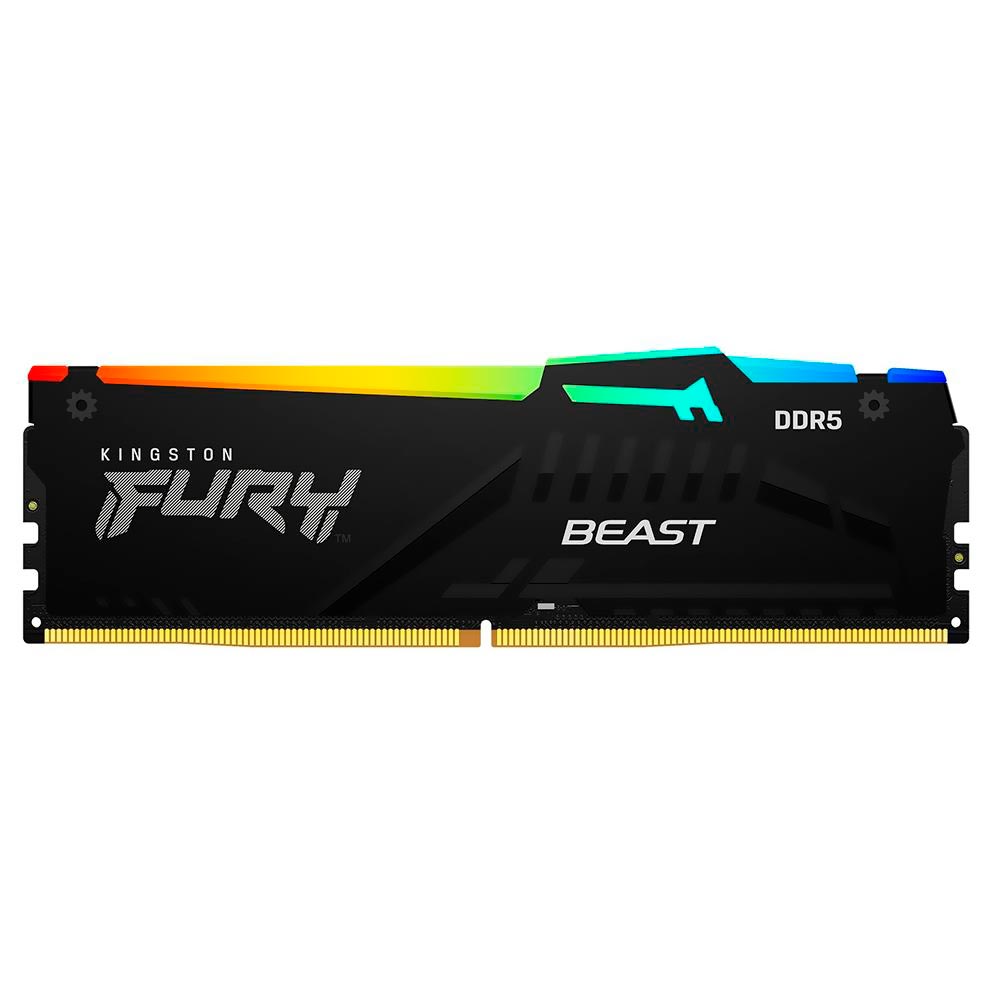 Memória RAM Kingston Fury Beast DDR5 16GB 5600MHz RGB - Preto (KF556C40BBA-16)