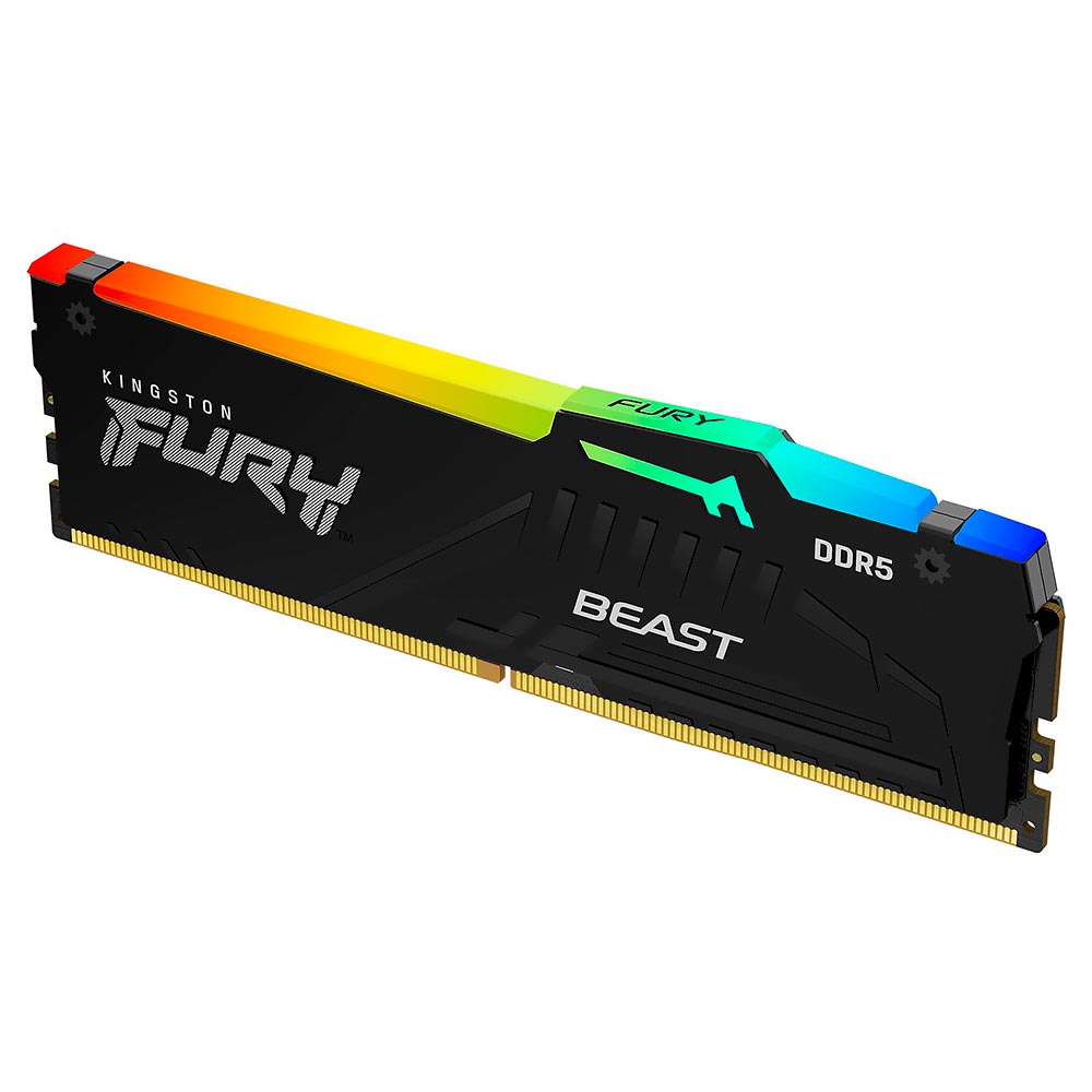 Memória RAM Kingston Fury Beast DDR5 16GB 5600MHz RGB - Preto (KF556C40BBA-16)