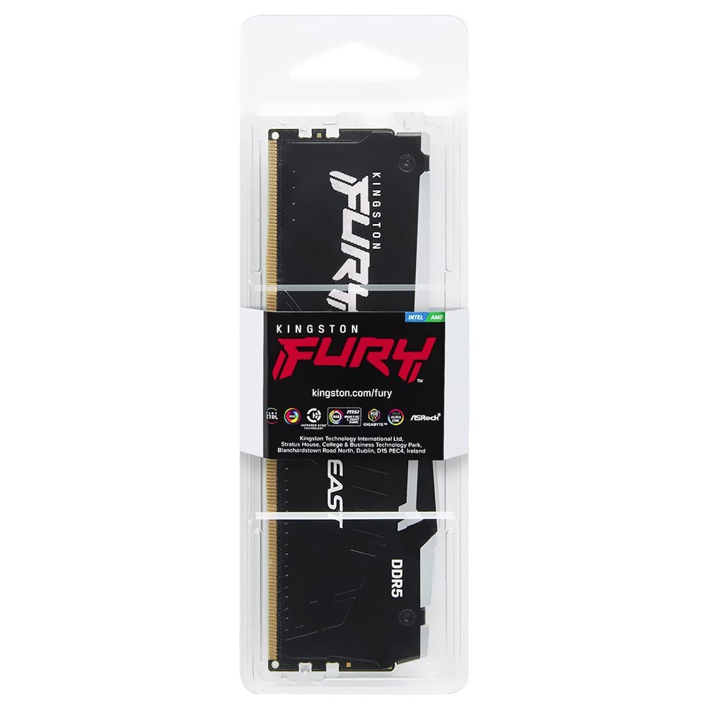 Memória RAM Kingston Fury Beast DDR5 16GB 6000MHz RGB - Preto (KF560C30BBEA-16)