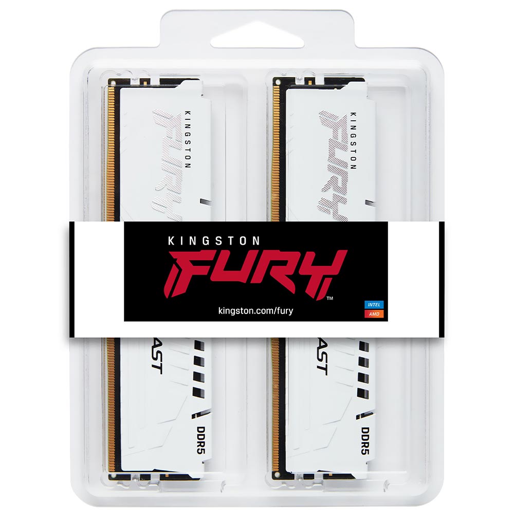 Memória RAM Kingston Fury Beast DDR5 32GB (2x16GB) 6000MHz - Branco (KF560C36BWEK2-32)