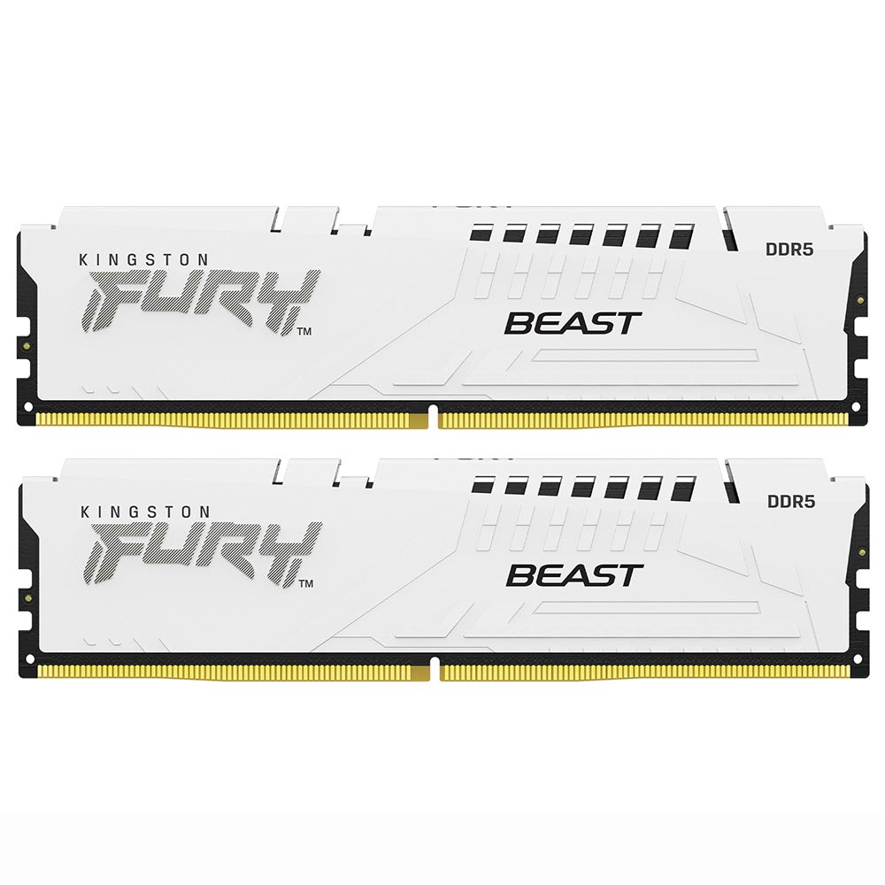 Memória RAM Kingston Fury Beast DDR5 32GB (2x16GB) 6000MHz - Branco (KF560C40BWK2-32)