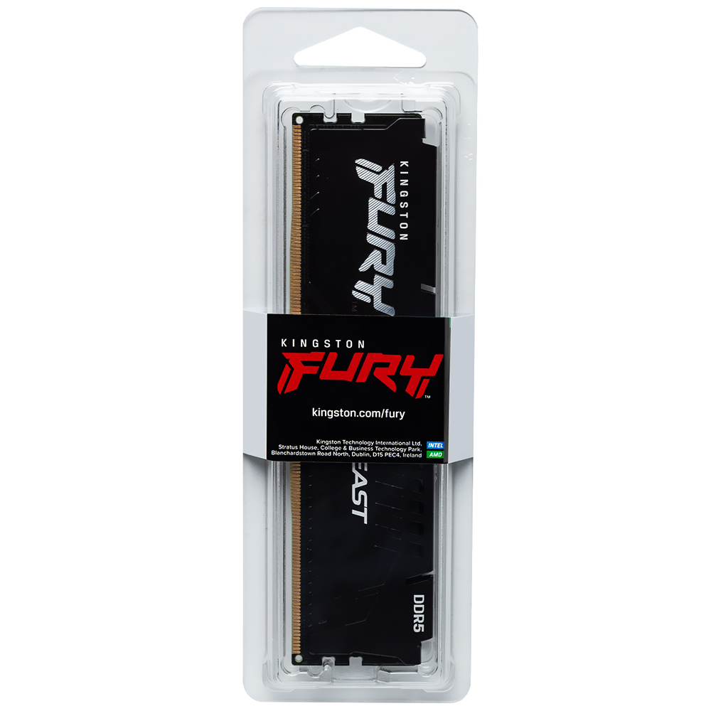 Memória RAM Kingston Fury Beast DDR5 32GB 6400MHz - Preto (KF564C32BBE-32)