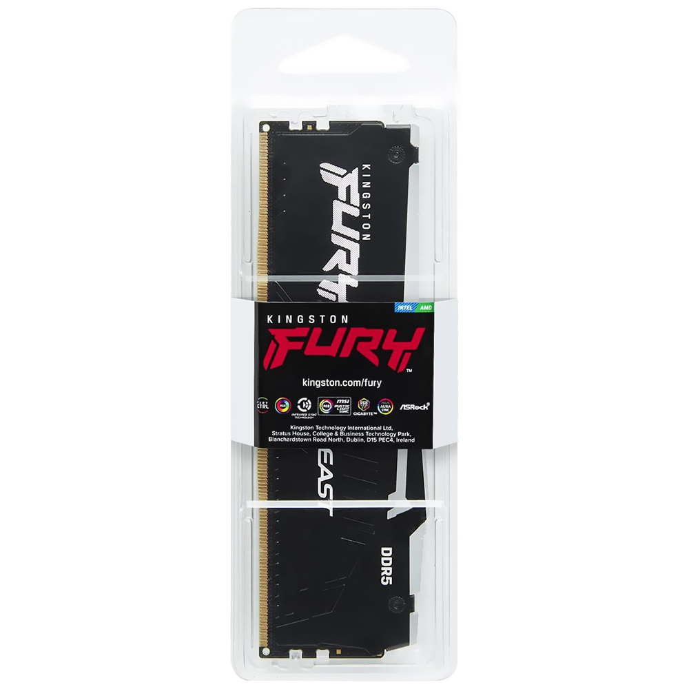 Memória RAM Kingston Fury Beast DDR5 8GB 5200MHz RGB - Preto (KF552C40BBA-8) (OEM)