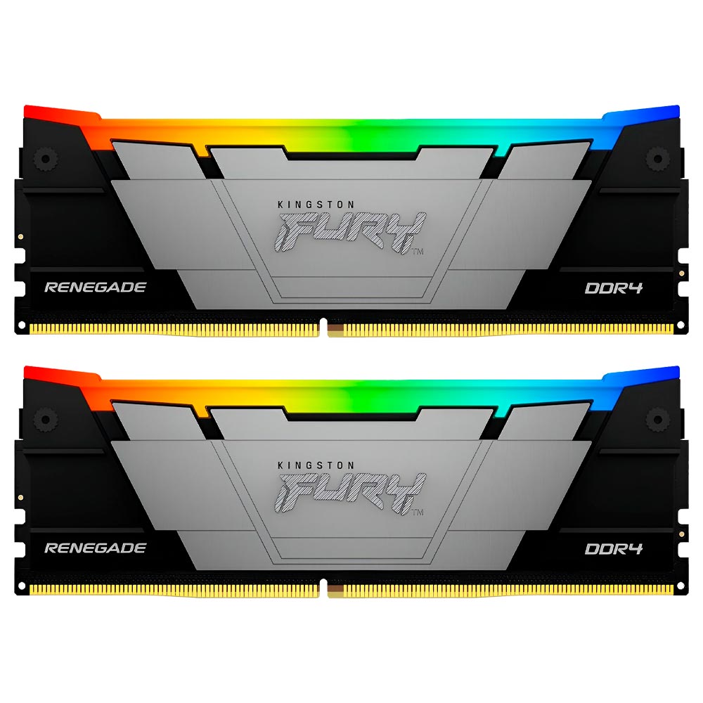 Memória RAM Kingston Fury Renegade DDR4 16GB (2x8GB) 3600MHz RGB - Preto (KF436C16RB2AK2/16)