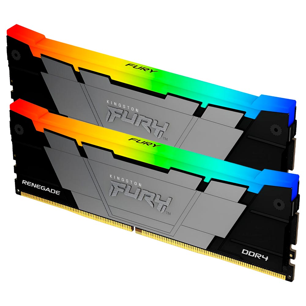 Memória RAM Kingston Fury Renegade DDR4 16GB (2x8GB) 3600MHz RGB - Preto (KF436C16RB2AK2/16)