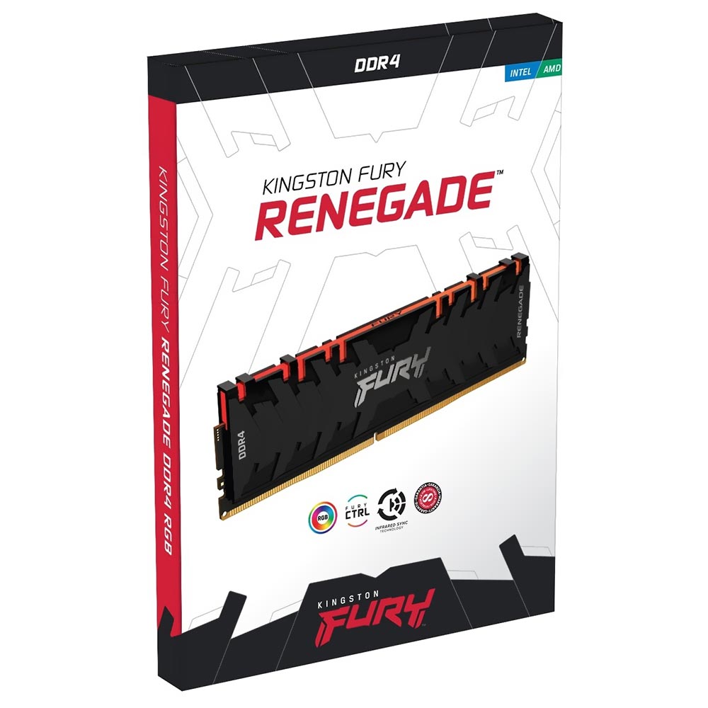 Memória RAM Kingston Fury Renegade DDR4 8GB 3600MHz RGB - Preto (KF436C16RBA/8)  