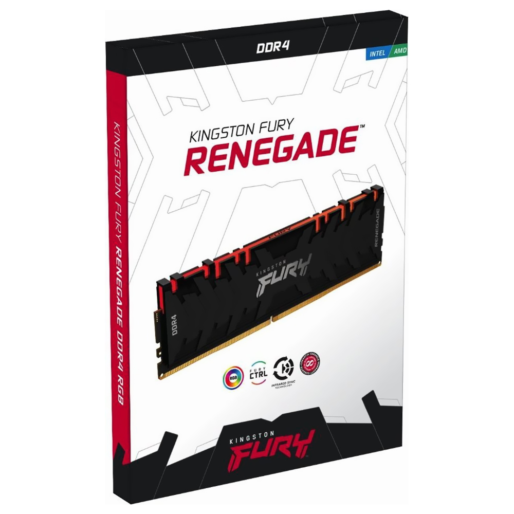 Memória RAM Kingston Fury Renegade DDR4 8GB 4000MHz RGB - Preto (KF440C19RBA/8)