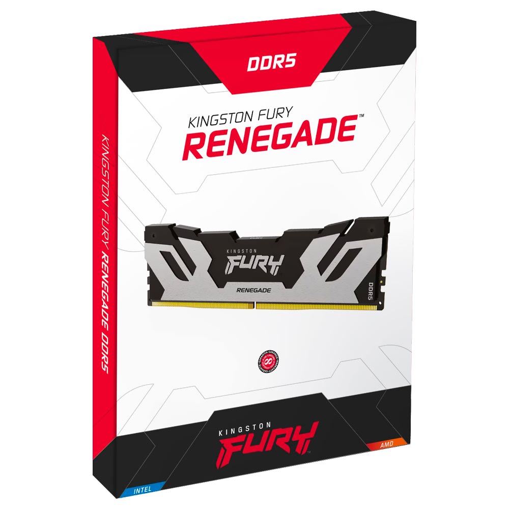 Memória RAM Kingston Fury Renegade DDR5 16GB 6400MHz - Prata / Preto (KF564C32RS-16)