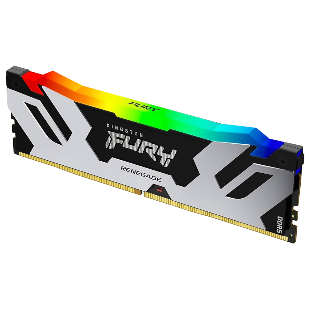 Memória RAM Kingston Fury Renegade DDR5 16GB 7600MHz RGB - Preto / Prata (KF576C38RSA-16)