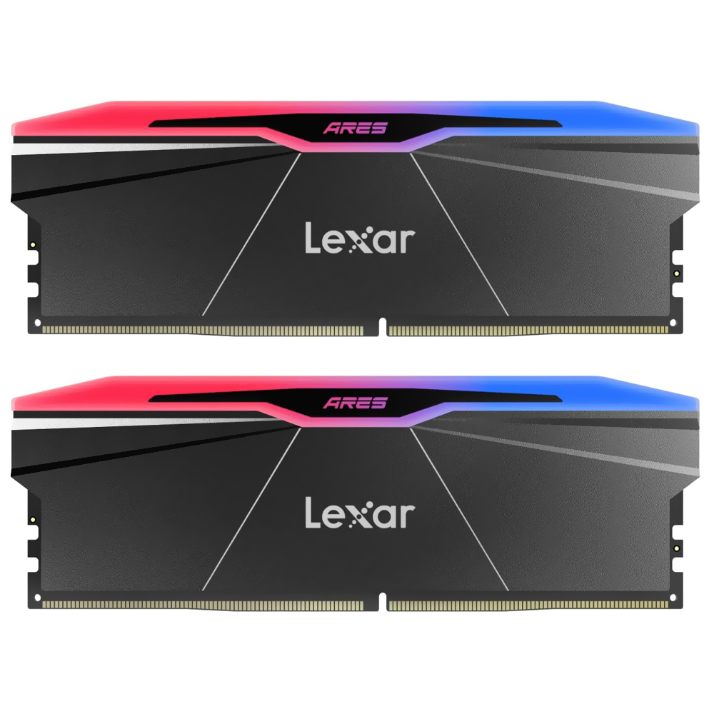 Memória RAM Lexar Ares DDR5 32GB (2x16GB) 7600MHz RGB - Preto (LD5U16G76C36BR-RGD)