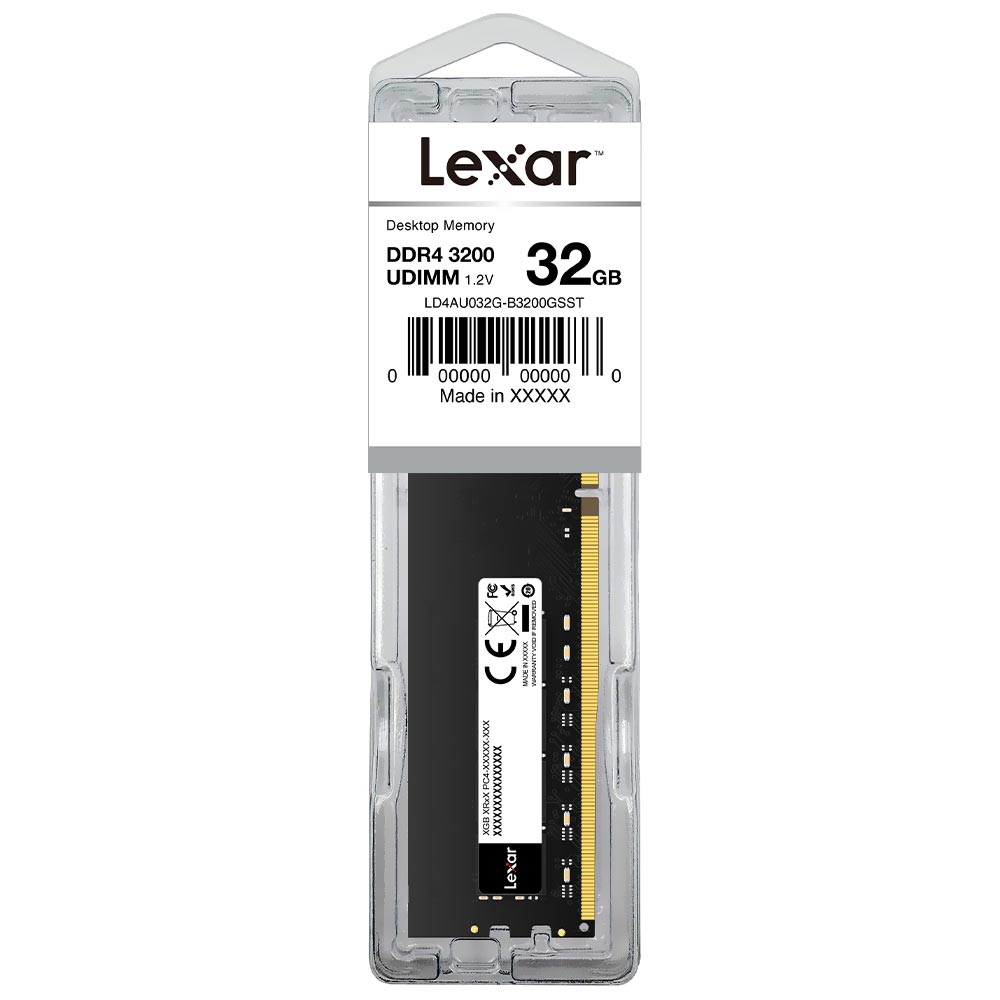 Memória RAM Lexar DDR4 32GB 3200MHz - LD4AU032G-B3200GSST