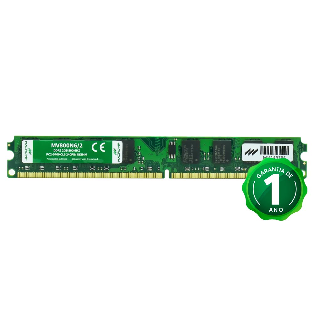 Memória RAM Macrovip DDR2 2GB 800MHz - MV800N6/2 