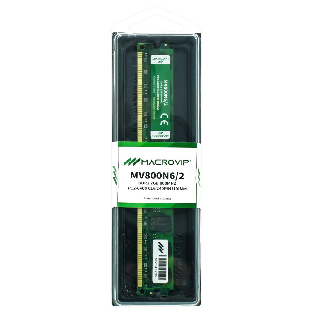 Memória RAM Macrovip DDR2 2GB 800MHz - MV800N6/2 