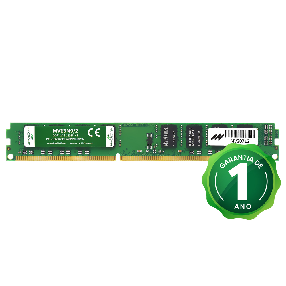 Memória RAM Macrovip DDR3 2GB 1333MHz - MV13N9/2 