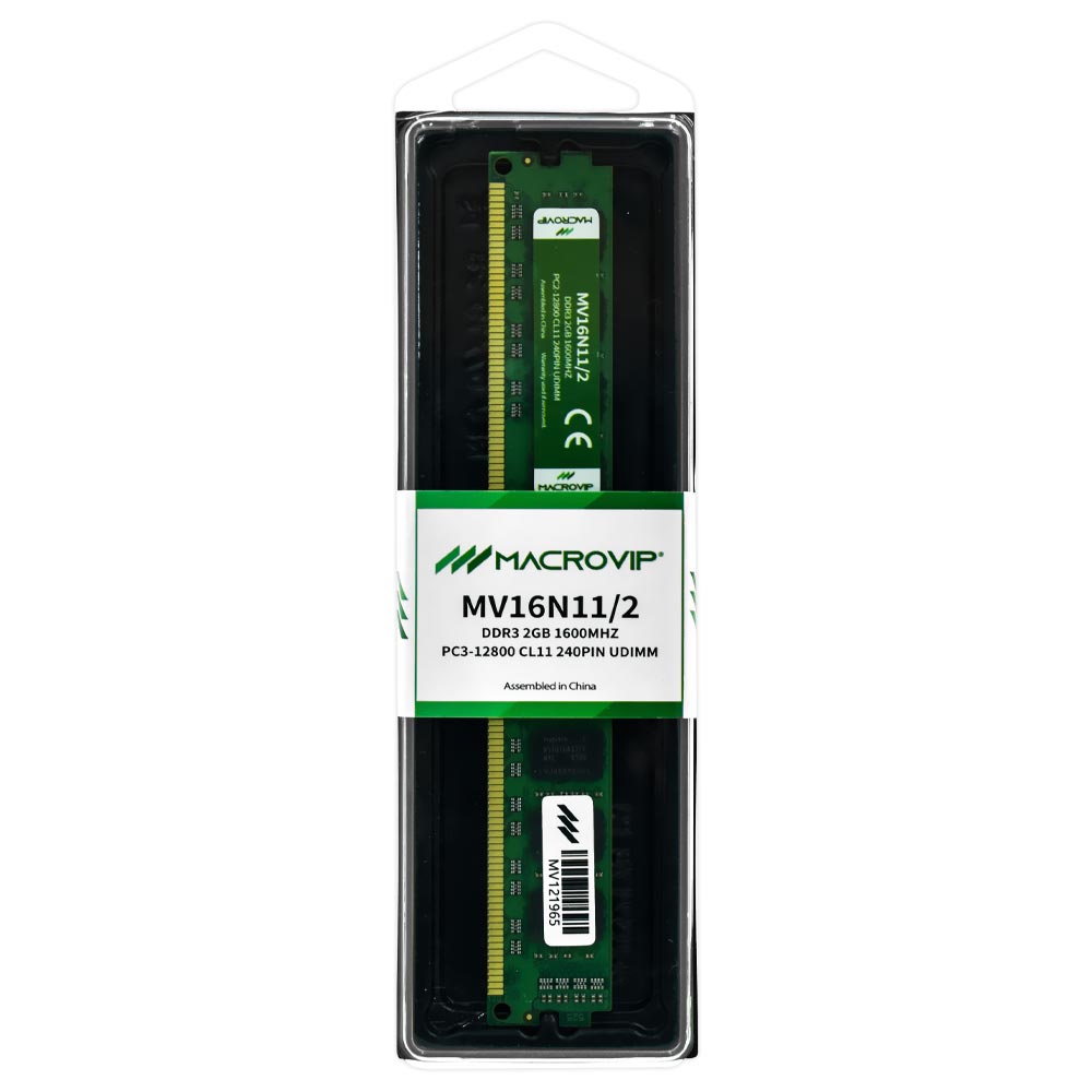 Memória RAM Macrovip DDR3 2GB 1600MHz - MV16N11/2