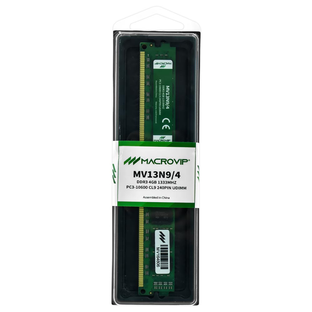 Memória RAM Macrovip DDR3 4GB 1333MHz - MV13N9/4 