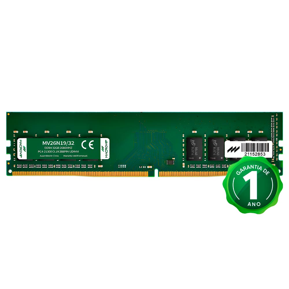 Memória RAM Macrovip DDR4 32GB 2666MHz - MV26N19/32