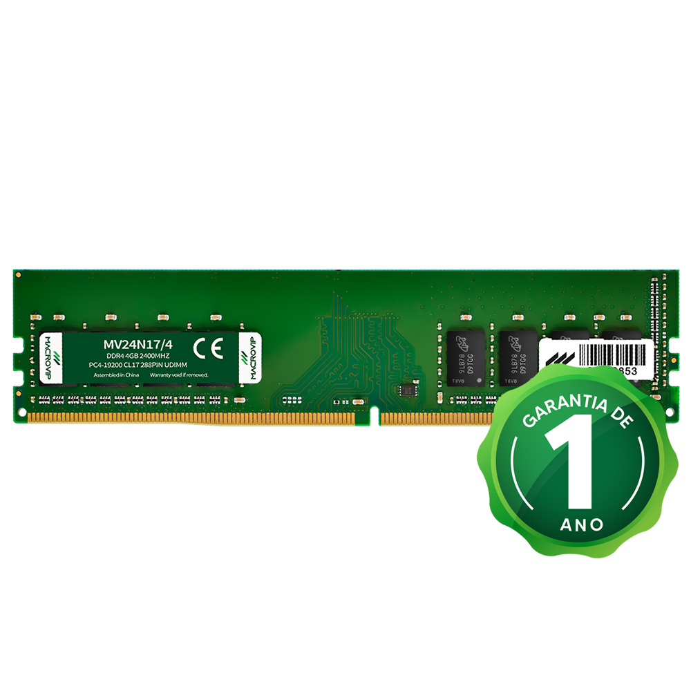 Memória RAM Macrovip DDR4 4GB 2400MHz - MV24N17/4