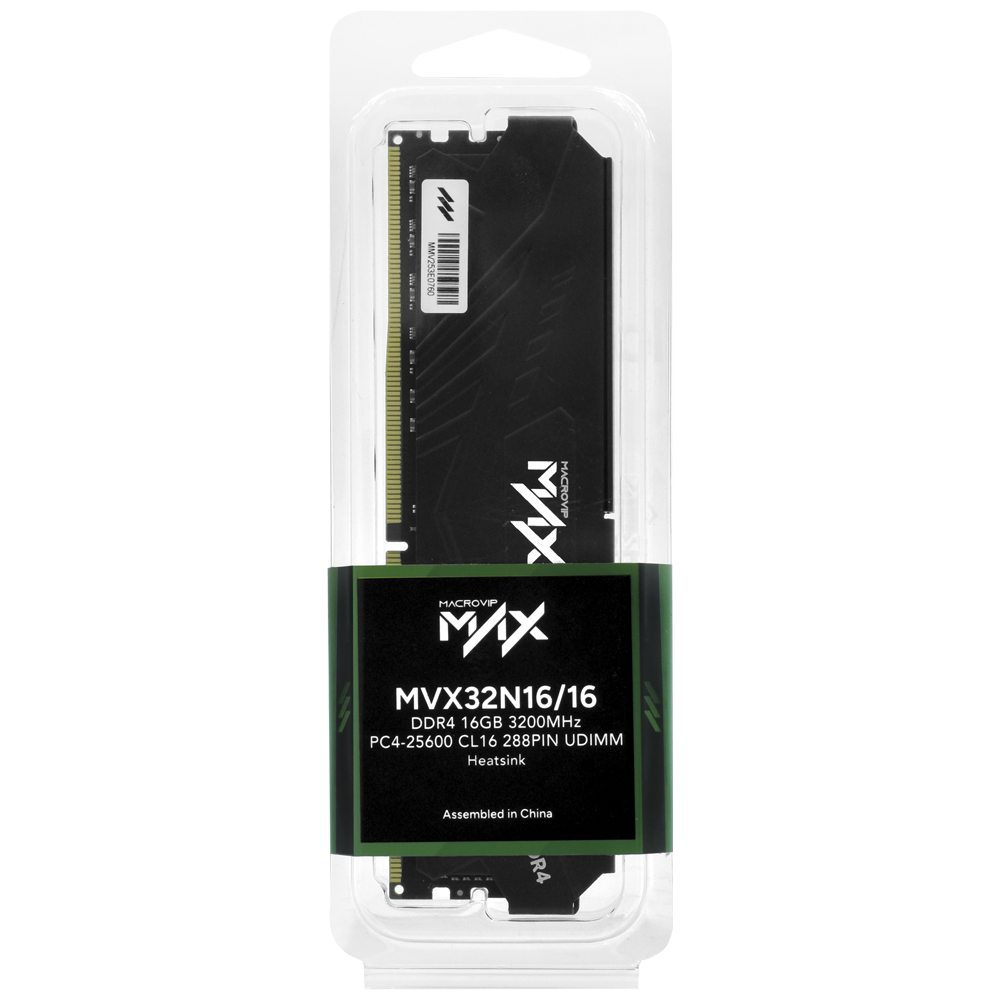 Memória RAM Macrovip Max DDR4 16GB 3200MHz - MVX32N16/16