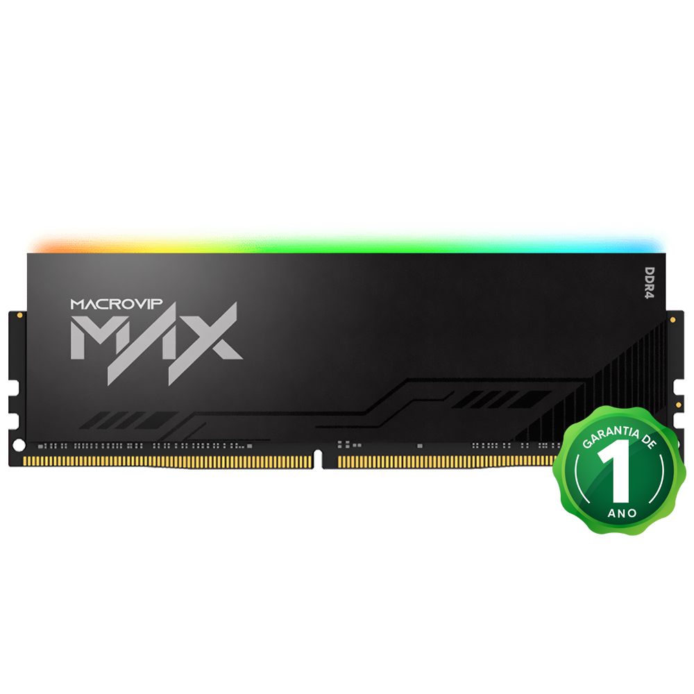 Memória RAM Macrovip Max XMP DDR4 16GB 3600MHz RGB - MVX36N18/16R