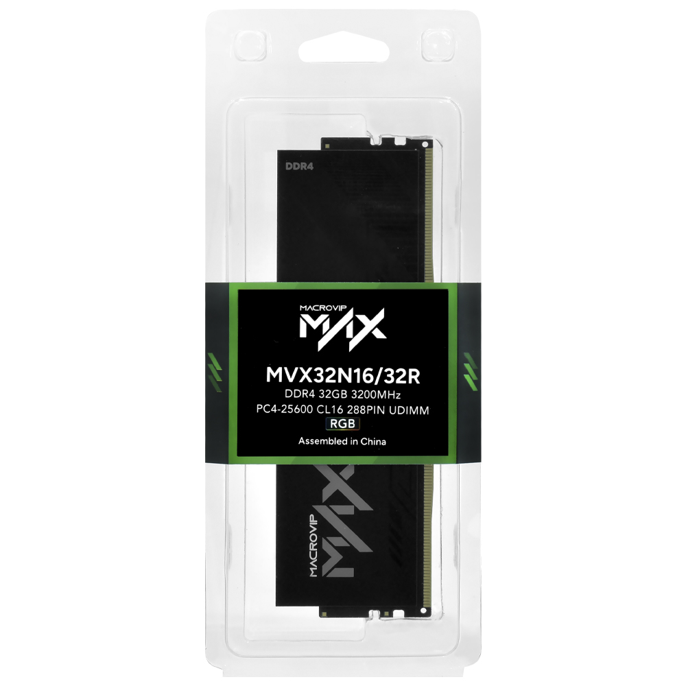 Memória RAM Macrovip Max XMP DDR4 32GB 3200MHz RGB - MVX32N16/32R