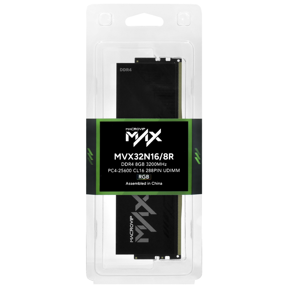 Memória RAM Macrovip Max XMP DDR4 8GB 3200MHz RGB - MVX32N16/8R 