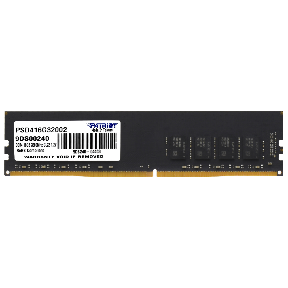 Memória RAM Patriot Signature DDR4 16GB 3200MHz - Preto (PSD416G32002)