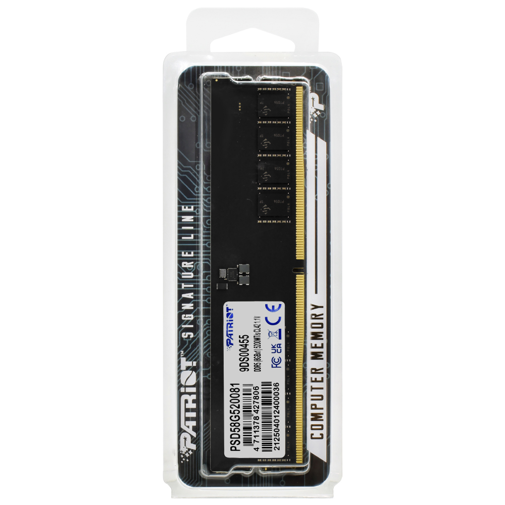 Memória RAM Patriot Signature Line DDR5 8GB 5200MHz - Preto (PSD58G520081)