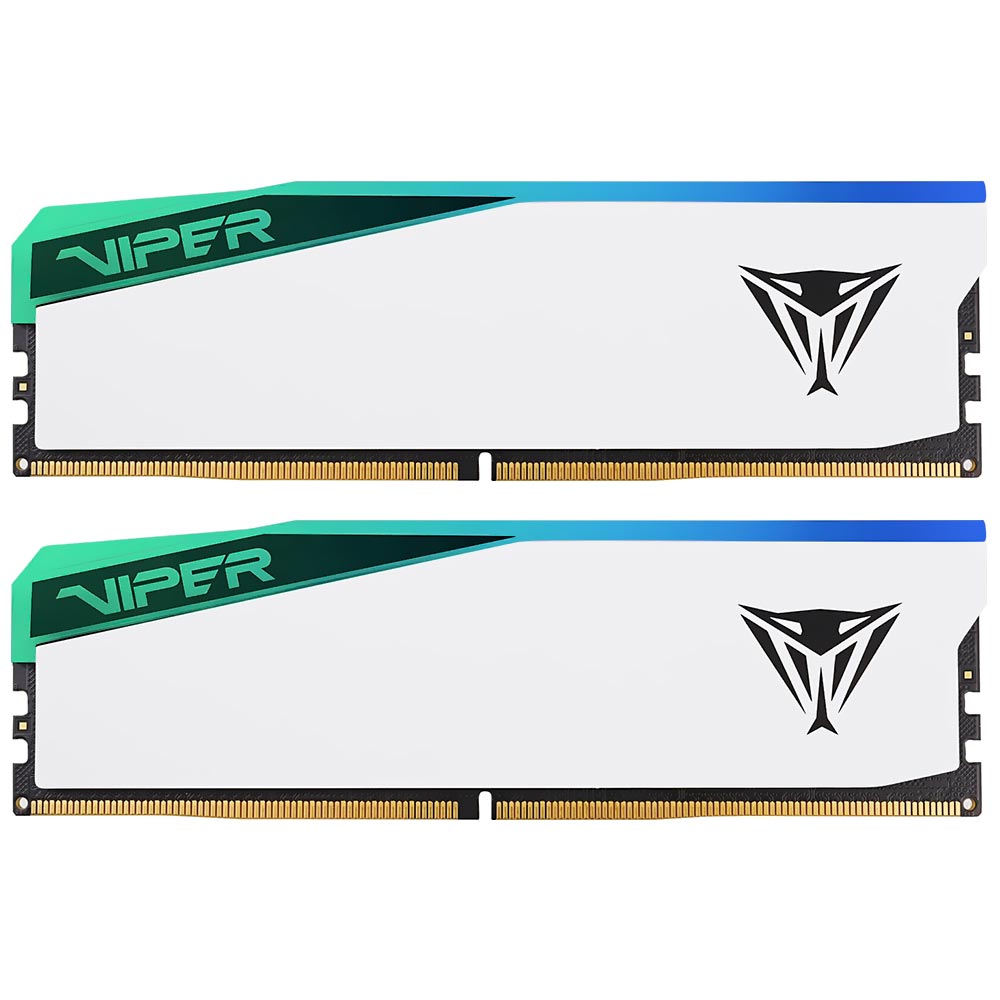 Memória RAM Patriot Viper Elite 5 DDR5 32GB (2x16GB) 7000MHz RGB - Branco (PVER532G70C38KW)